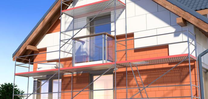 maison avec echafaudage